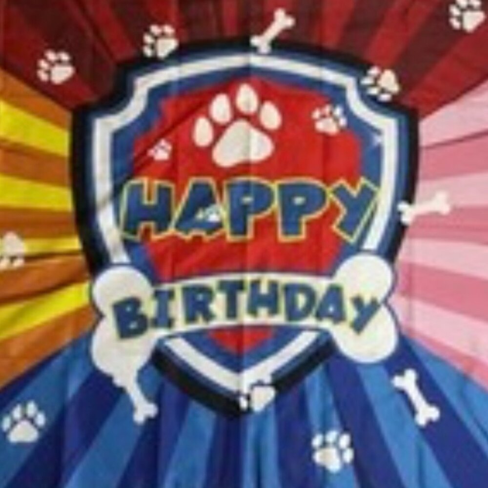 Paw Print “Happy Birthday” Banner
